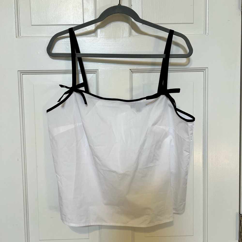 Jcrew Bow-strap tank top in cotton poplin